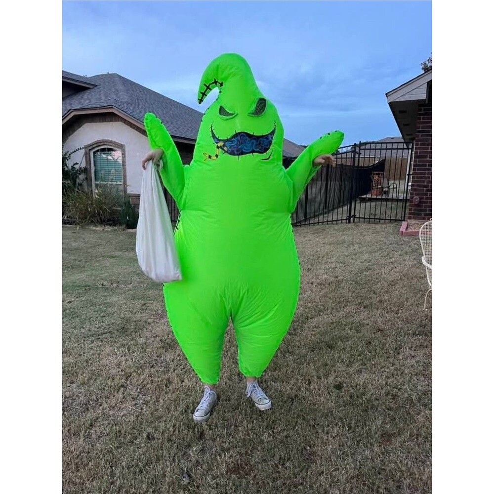 Kids Inflatable Oogie Boogie Costume Light Up Nightmare Before Christmas WORKS